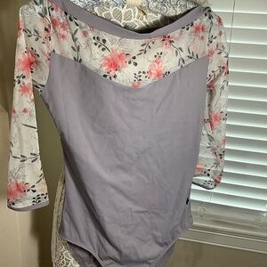 Floral mesh/ nylon leotard L/XL